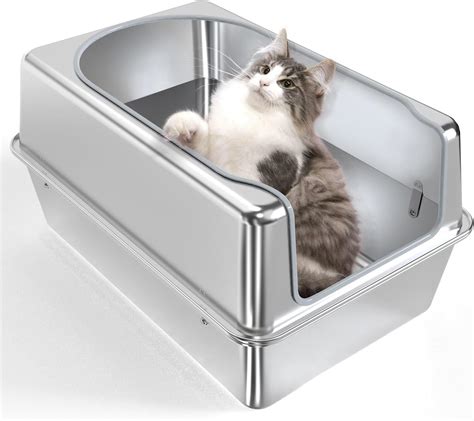 best stainless steel cat litter box|deep stainless steel litter box.